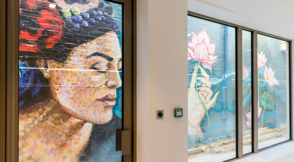 237 Brixton Hill - Mural through windows